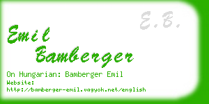 emil bamberger business card
